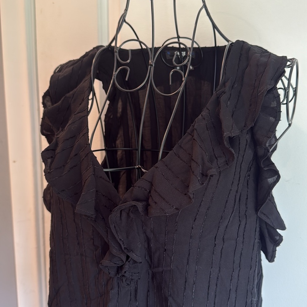 PAIGE
Farfalla Ruffle Sleeveless Top In Black - Picture 3 of 4